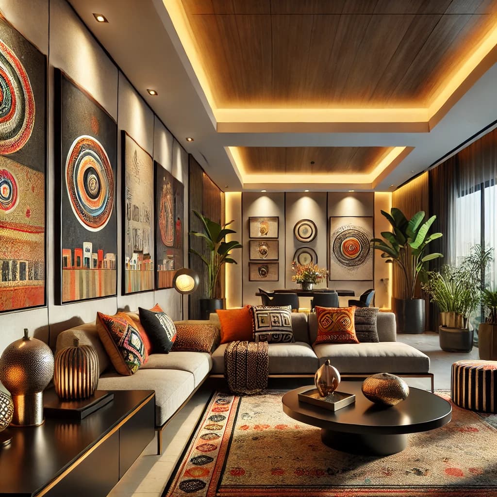 Sunlit modern Indian home interior